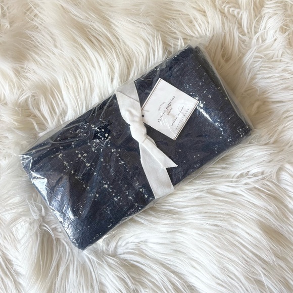 Pottery Barn Other - Pottery Barn NWT Set of Four Shibori Tie Dye Tabletop Cotton Napkins Navy Ecru